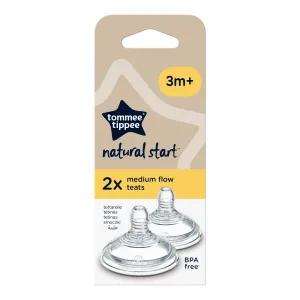 Tommee Tippee ANTI-COLIC Cumlík Na Fľašu Natural Štart Stredný Prietok 3m+, 2 ks