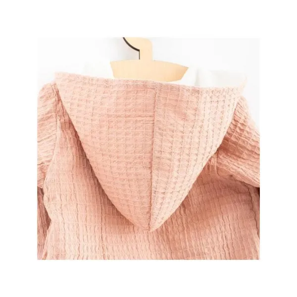 Dojčenský mušelínový overal s kapucňou New Baby Comfort clothes ružová 74 (6-9m)