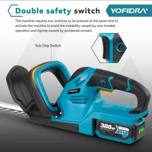 OneVan / Yofidra Výkonné akumulátorové nožnice na trávu a živý plot / plotostrih Yofidra 2000W s dlžkou čepele 51cm