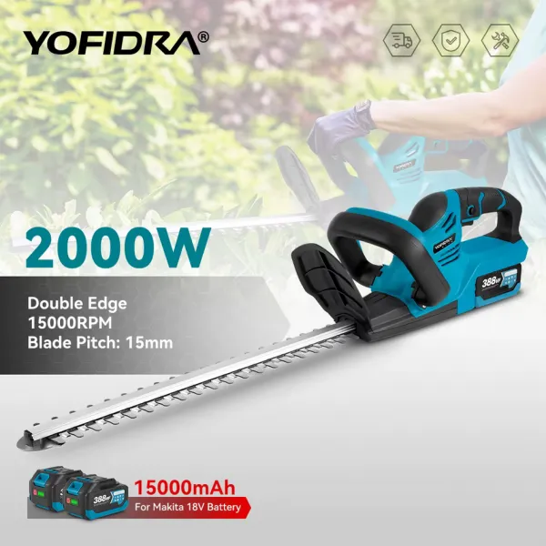OneVan / Yofidra Výkonné akumulátorové nožnice na trávu a živý plot / plotostrih Yofidra 2000W s dlžkou čepele 51cm
