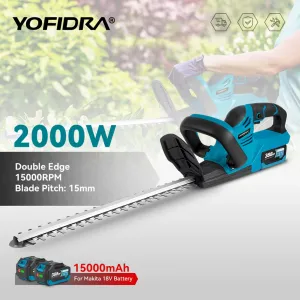 OneVan / Yofidra Výkonné akumulátorové nožnice na trávu a živý plot / plotostrih Yofidra 2000W s dlžkou čepele 51cm
