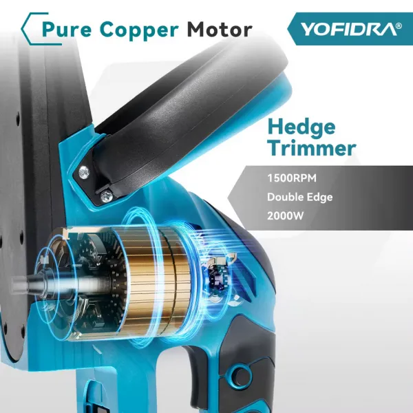OneVan / Yofidra Výkonné akumulátorové nožnice na trávu a živý plot / plotostrih Yofidra 2000W s dlžkou čepele 51cm