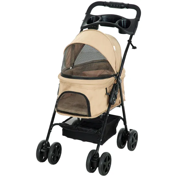 PawHut Kočárek pro psy do 4 kg a 32 cm, khaki
