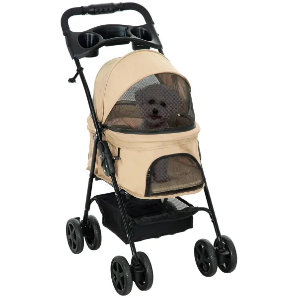 PawHut Kočárek pro psy do 4 kg a 32 cm, khaki