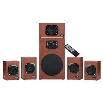 Genius reproduktory SW-HF 5.1 4600 v2 31730016400, 5.1, 120W, hnědé, dálkové ovládání, domácí kino, 3,5 mm jack, 40Hz~20kHz