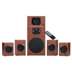 Genius reproduktory SW-HF 5.1 4600 v2 31730016400, 5.1, 120W, hnědé, dálkové ovládání, domácí kino, 3,5 mm jack, 40Hz~20kHz
