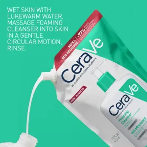 CeraVe Refill Foaming Cleanser čiastiaci penivý gél pre normálnu až mastnú pleť náhradná náplň 473 ml