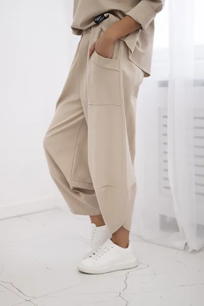 Legínovo Súprava Punto Milano Winter mikina + nohavice khaki Farba: Béžová, Veľkosť: UNI