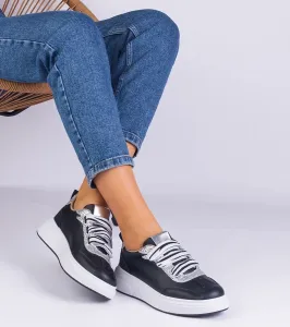 Gemre Čierne dámske tenisky zdobené brokátom Kasabella