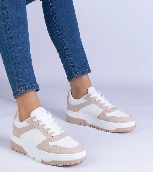 marka niezdefiniowana Brown sneakers with a thick sole Undina