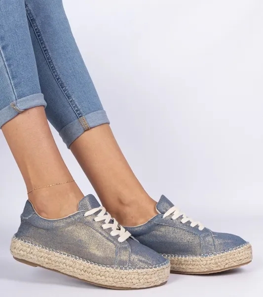 Gemre Modré lesklé espadrilky Werkato