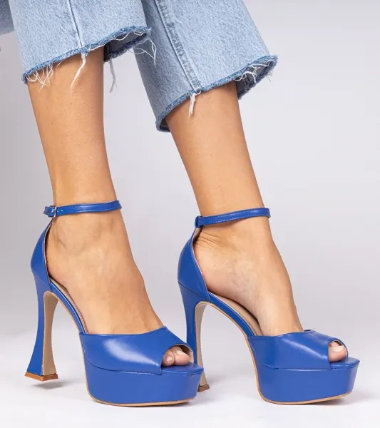 marka niezdefiniowana Blue high heel sandals Tesli