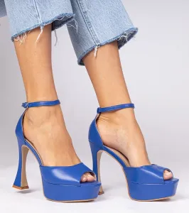 marka niezdefiniowana Blue high heel sandals Tesli