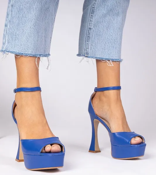 marka niezdefiniowana Blue high heel sandals Tesli