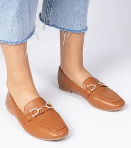 Gemre Hnedé elegantné mokasíny s kryštálmi Banzao