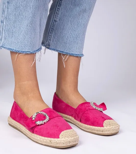 Gemre Ružové espadrilky zdobené kamienkami Maruta