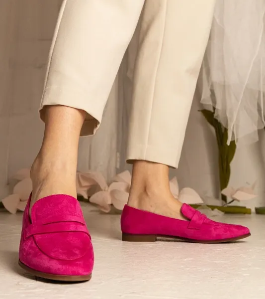 marka niezdefiniowana Pink classic women's moccasins Nageri