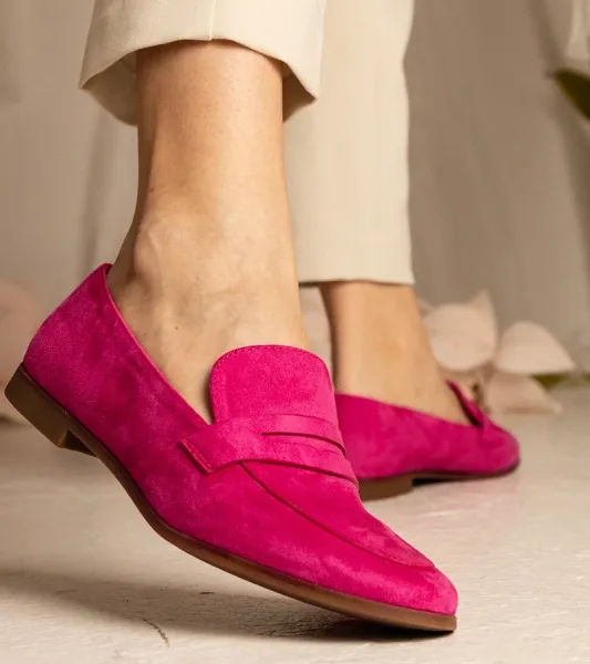 marka niezdefiniowana Pink classic women's moccasins Nageri