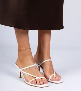 Gemre Elegantné biele šľapky na ihličkách Kapilon