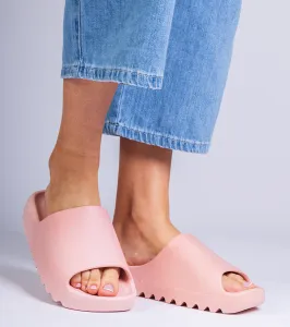 marka niezdefiniowana Pink rubber women's slides Serrano