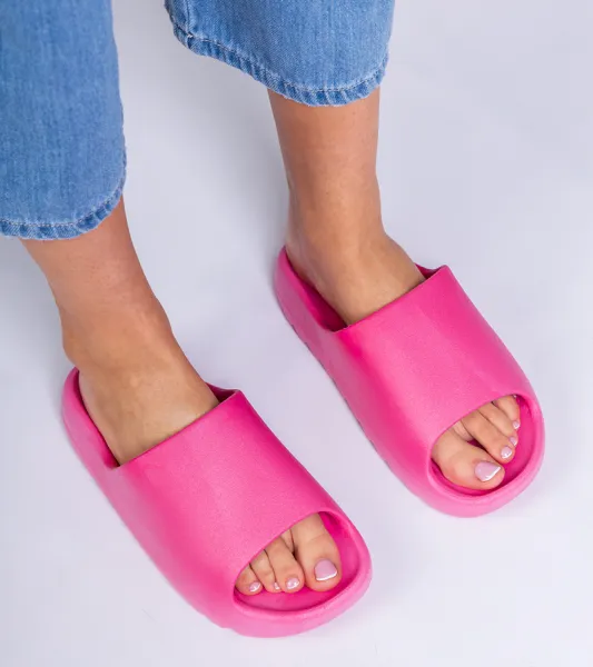 marka niezdefiniowana Fuchsia rubber women's slides Serrano