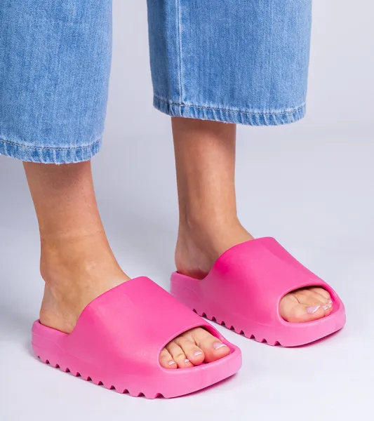 marka niezdefiniowana Fuchsia rubber women's slides Serrano
