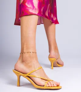 Gemre Žlté elegantné šľapky na ihličke Kapilon