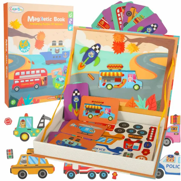 MG Magnetic Book magnetické puzzle, dopravné prostriedky