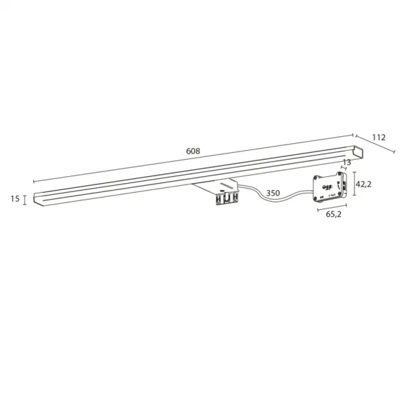 SAPHO - FELINA LED nástenné svietidlo, 12W, 608x15x112, IP44, chróm FE060