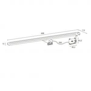 SAPHO - FELINA LED nástenné svietidlo, 12W, 608x15x112, IP44, chróm FE060