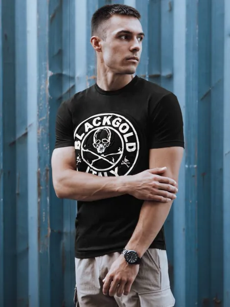 Štýlové tričko s krátkym rukávom čierne