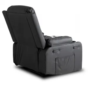 JAKS Masážne kreslo čierna eko koža Box