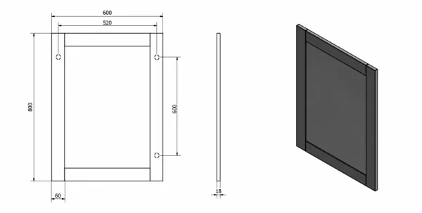 AQUALINE - FAVOLO zrkadlo v ráme 60x80cm, biela mat FV060