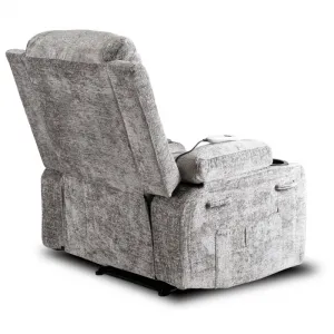 JAKS Masážne kreslo šedé mikroplyš Box