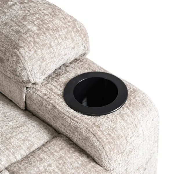 JAKS Masážne kreslo béžové mikroplyš Box