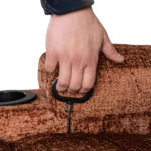JAKS Masážne kreslo hnedé mikroplyš Box