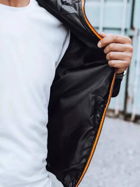 Trendy pánska prešívaná bunda čierna