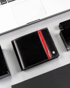 Trendy kožená čierna pánska peňaženka