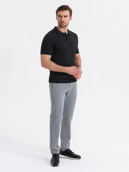 Polokošeľa s krátkym rukávom slim fit -pre mužov- čierna