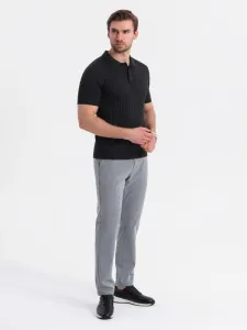 Polokošeľa s krátkym rukávom slim fit -pre mužov- čierna