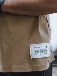 Pohodlné pánske tričko s krátkym rukávom béžové