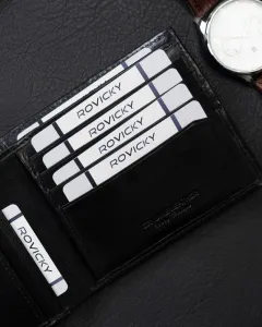 Trendy čierna pánska peňaženka Rovicky