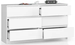 Ak furniture Komoda Rollo K 138,4 cm bílá matná