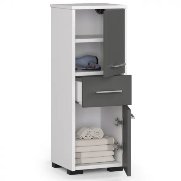 Ak furniture Kúpeľňová skrinka FIN biela/grafit