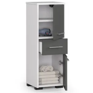 Ak furniture Kúpeľňová skrinka FIN biela/grafit