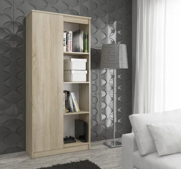 Ak furniture Regál Rexa 80 cm 1 skrinka a 4 police dub sonoma