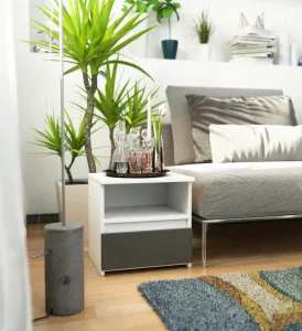 Ak furniture Noční stolek CL1 bílý/grafitově šedý