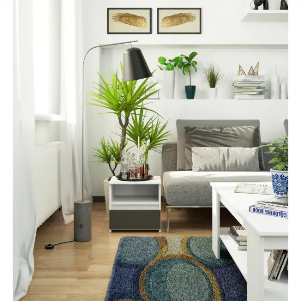 Ak furniture Noční stolek CL1 bílý/grafitově šedý
