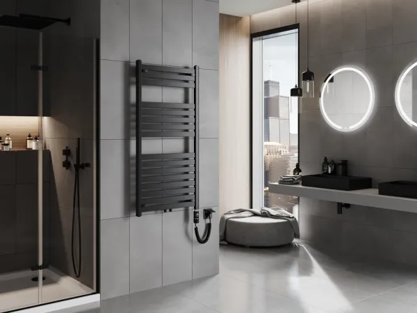 MEXEN/S - Urán radiátor + vykurovacia tyč 1200 x 600 mm, 600 W, čierna W105-1200-600-2600-70