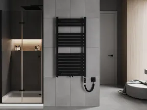 MEXEN/S - Urán radiátor + vykurovacia tyč 1200 x 600 mm, 600 W, čierna W105-1200-600-2600-70